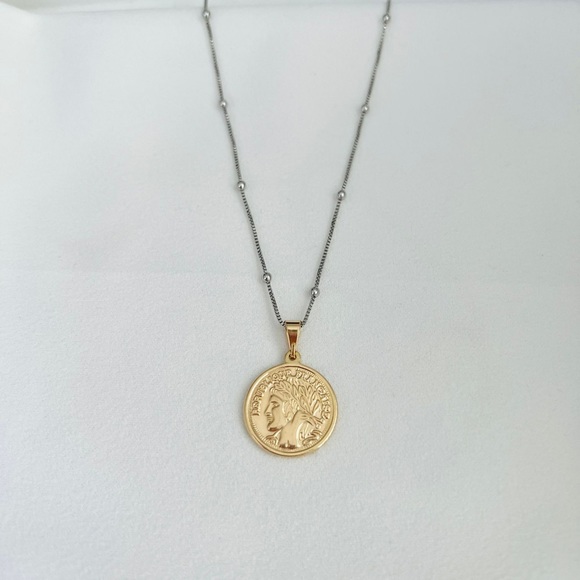 Two- Tone Quarter Necklace - Picture 10 of 10